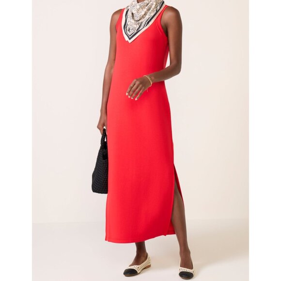 Spanx AirEssentials Sleeveless Maxi Red Long Side Slits Ultra-Soft Sundress 2X - Picture 7 of 14